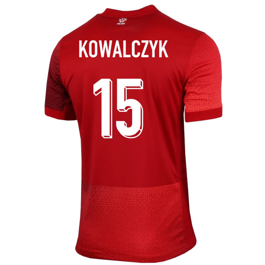 Kids Football Poland Mateusz Kowalczyk #15 Red Away Jersey 24-26 T-Shirt Nz