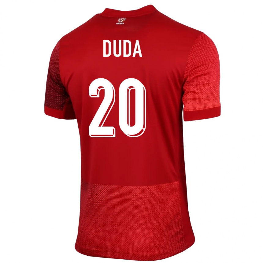 Kids Football Poland Kacper Duda #20 Red Away Jersey 24-26 T-Shirt Nz