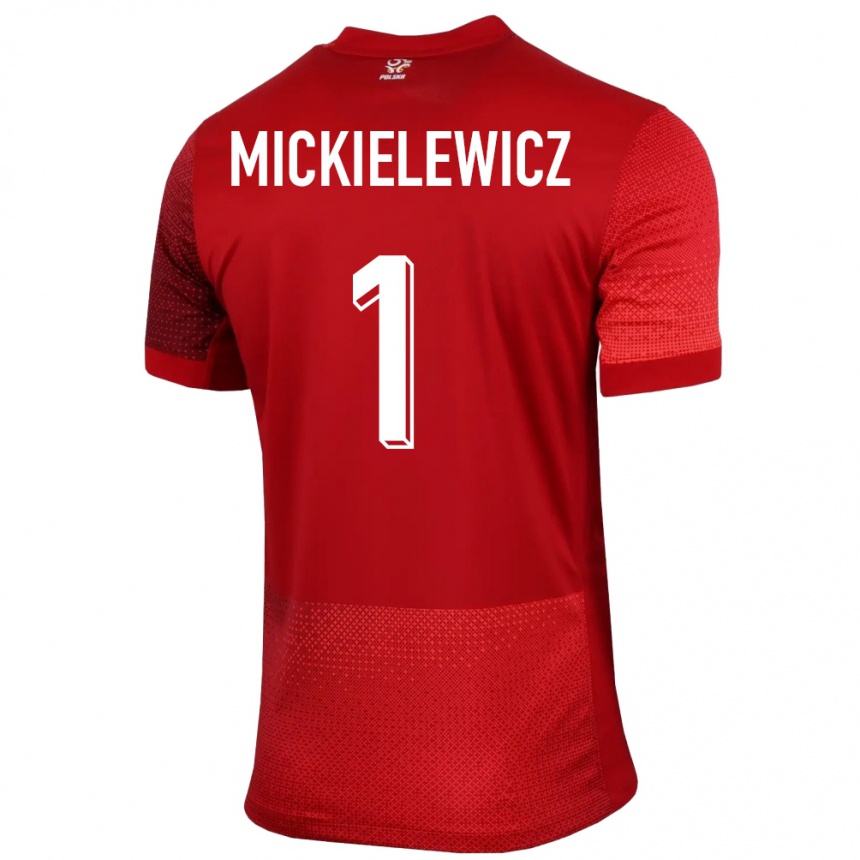 Kids Football Poland Aleksander Mickielewicz #1 Red Away Jersey 24-26 T-Shirt Nz