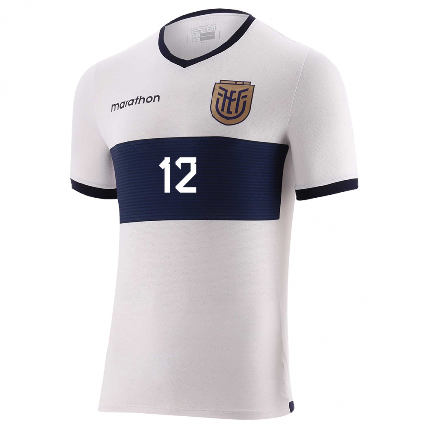 Kids Football Ecuador Moises Ramirez #12 White Away Jersey 24-26 T-Shirt Nz