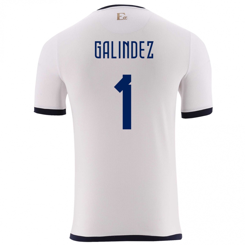 Kids Football Ecuador Hernan Galindez #1 White Away Jersey 24-26 T-Shirt Nz