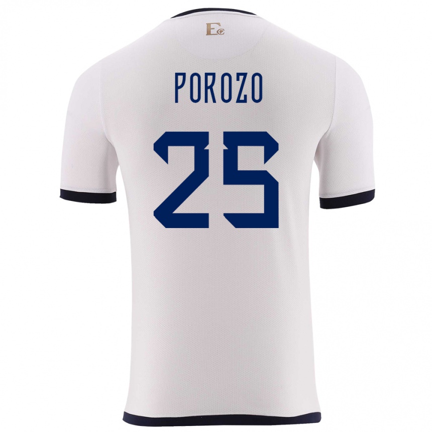 Kids Football Ecuador Jackson Porozo #25 White Away Jersey 24-26 T-Shirt Nz