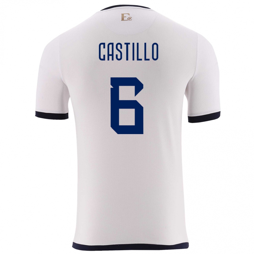 Kids Football Ecuador Byron Castillo #6 White Away Jersey 24-26 T-Shirt Nz