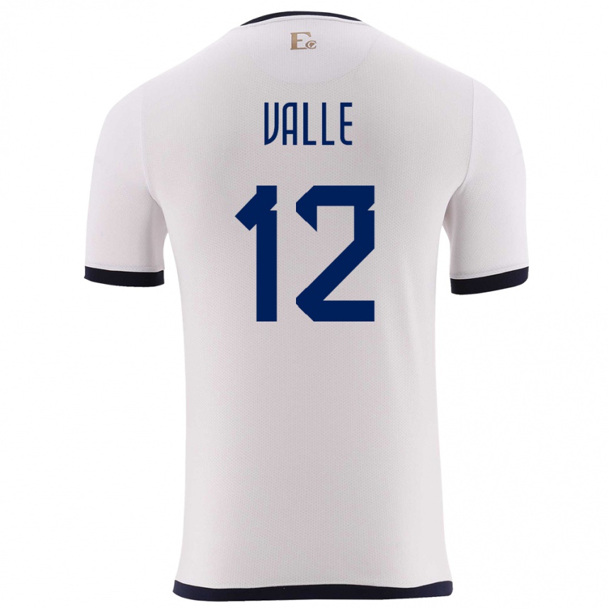 Kids Football Ecuador Gonzalo Valle #12 White Away Jersey 24-26 T-Shirt Nz