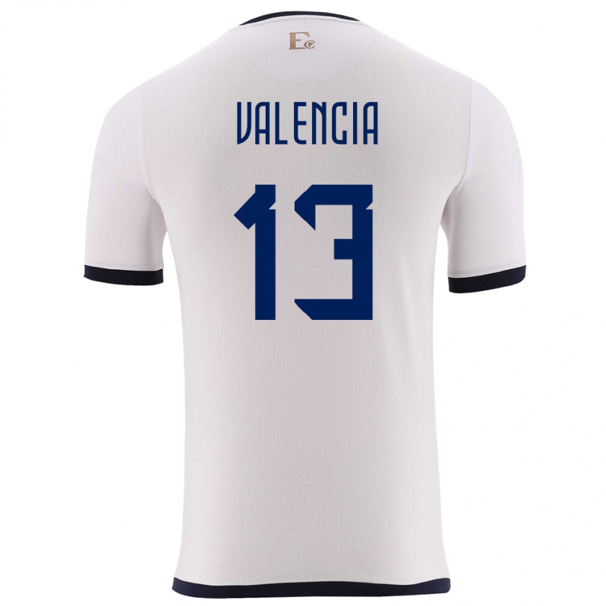 Kids Football Ecuador Enner Valencia #13 White Away Jersey 24-26 T-Shirt Nz