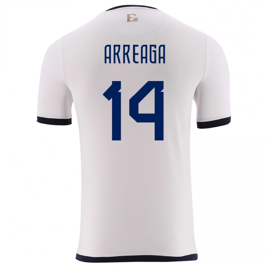 Kids Football Ecuador Xavier Arreaga #14 White Away Jersey 24-26 T-Shirt Nz