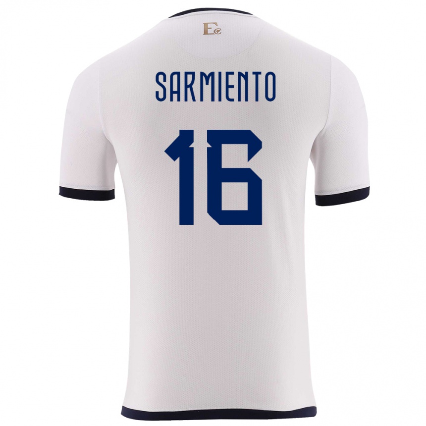 Kids Football Ecuador Jeremy Sarmiento #16 White Away Jersey 24-26 T-Shirt Nz