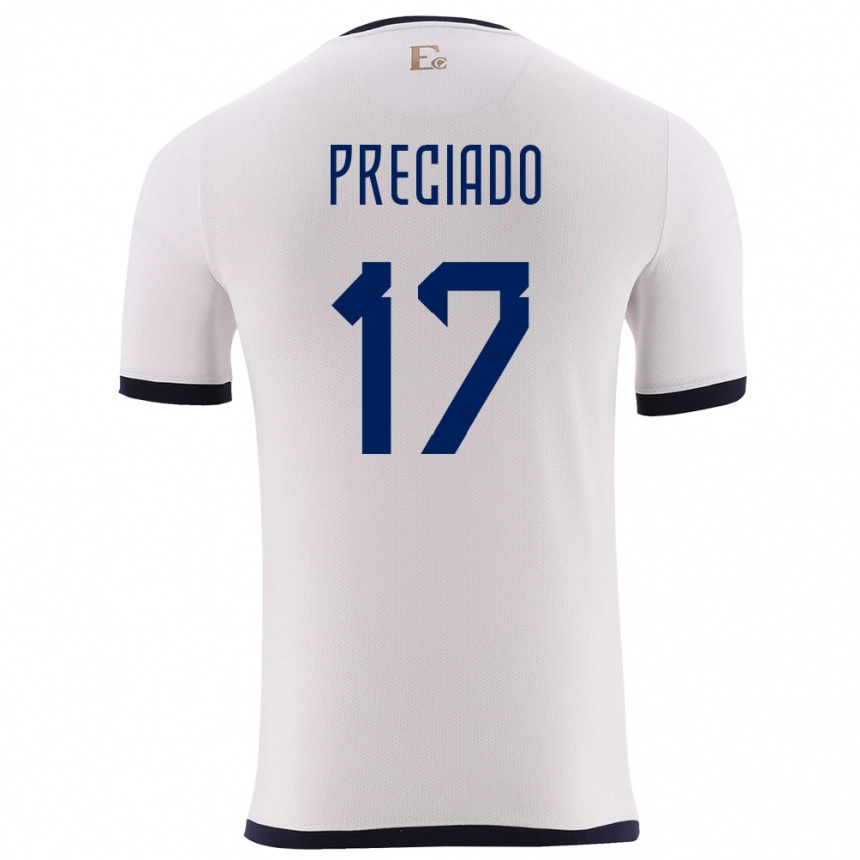 Kids Football Ecuador Angelo Preciado #17 White Away Jersey 24-26 T-Shirt Nz