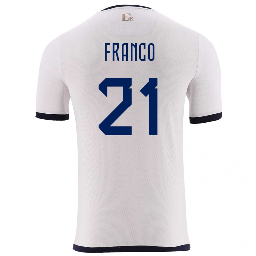 Kids Football Ecuador Alan Franco #21 White Away Jersey 24-26 T-Shirt Nz