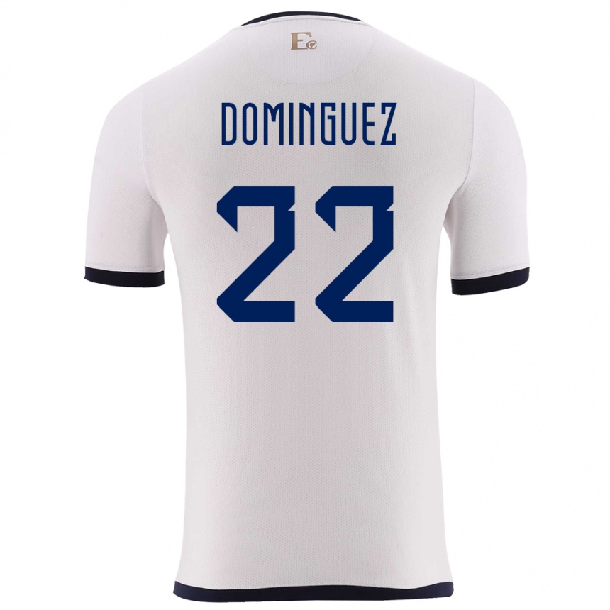 Kids Football Ecuador Alexander Dominguez #22 White Away Jersey 24-26 T-Shirt Nz