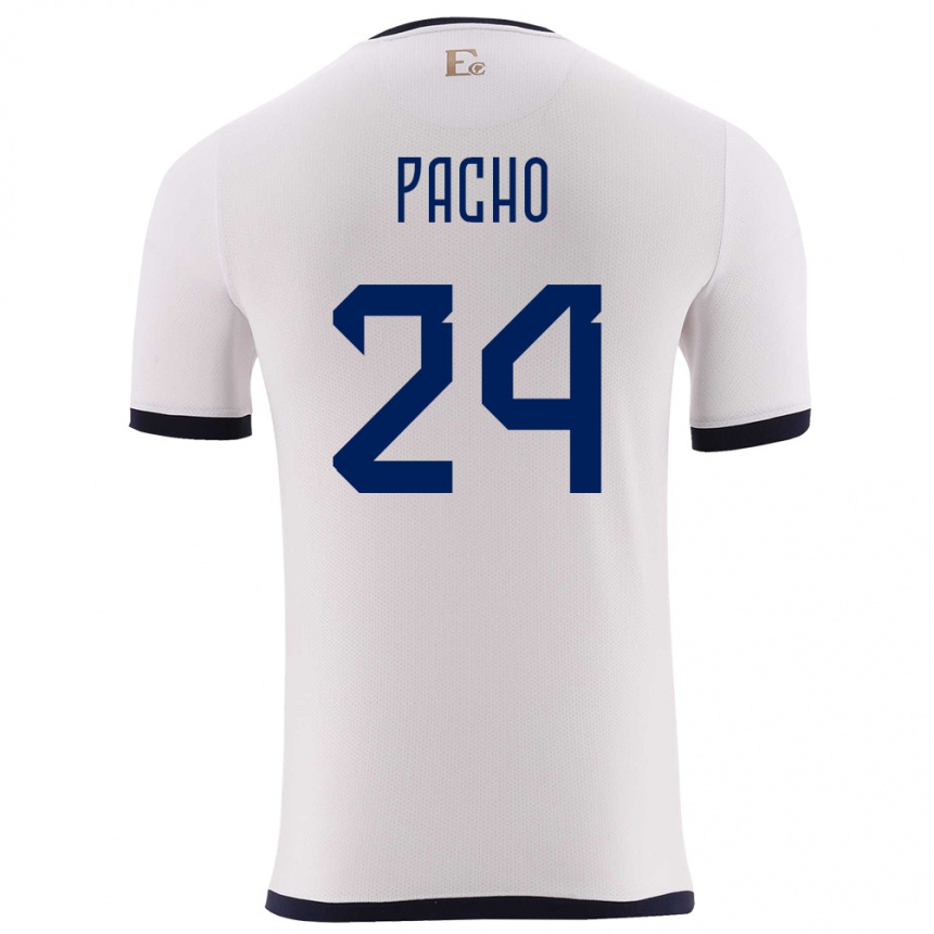 Kids Football Ecuador William Pacho #24 White Away Jersey 24-26 T-Shirt Nz