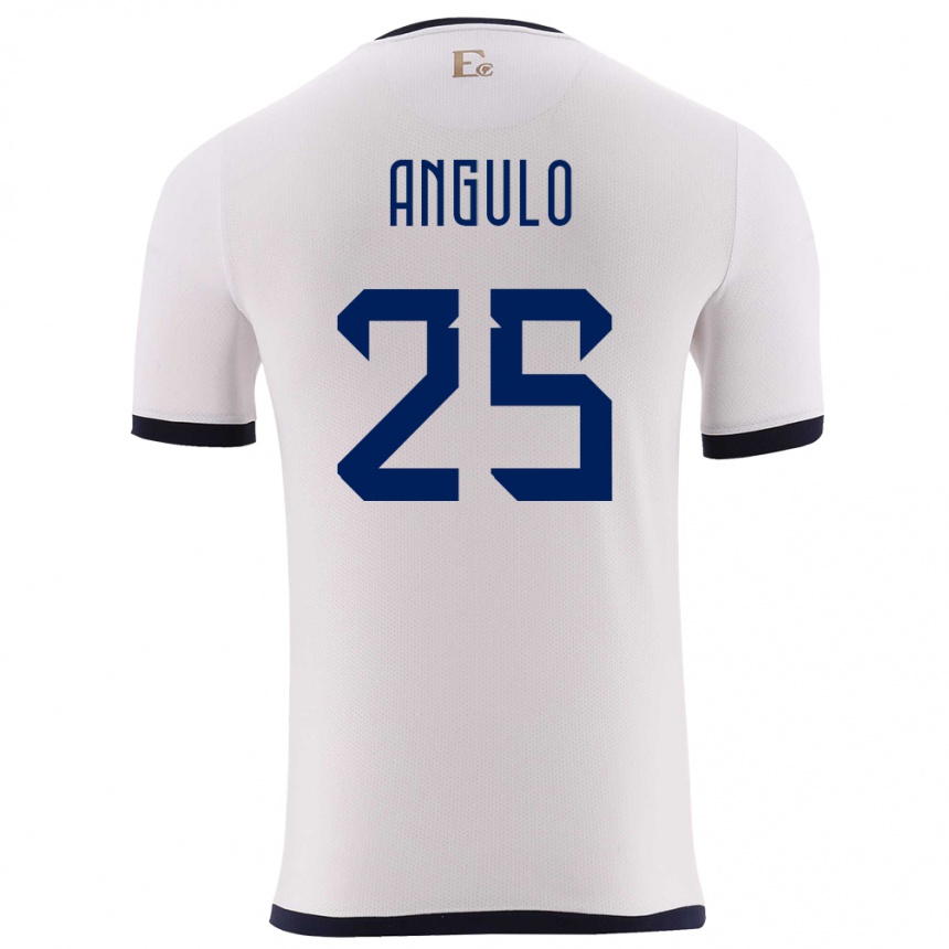 Kids Football Ecuador Nilson Angulo #25 White Away Jersey 24-26 T-Shirt Nz