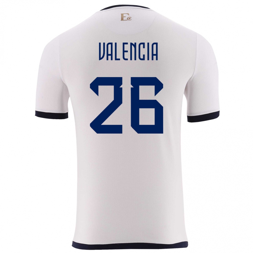 Kids Football Ecuador Anthony Valencia #26 White Away Jersey 24-26 T-Shirt Nz