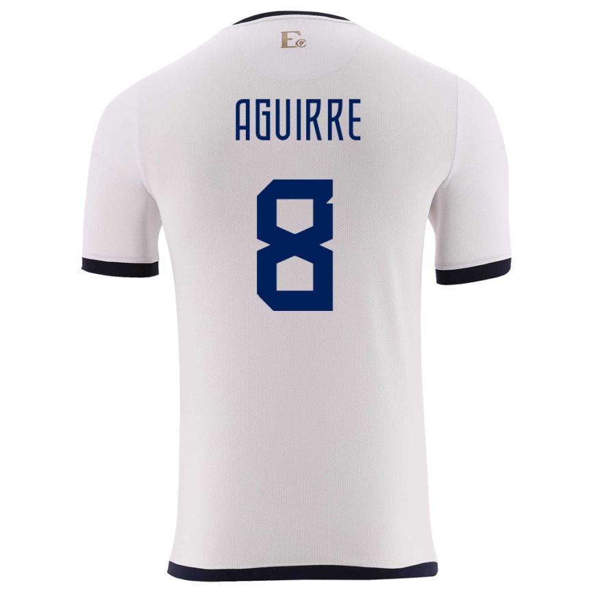 Kids Football Ecuador Marthina Aguirre #8 White Away Jersey 24-26 T-Shirt Nz