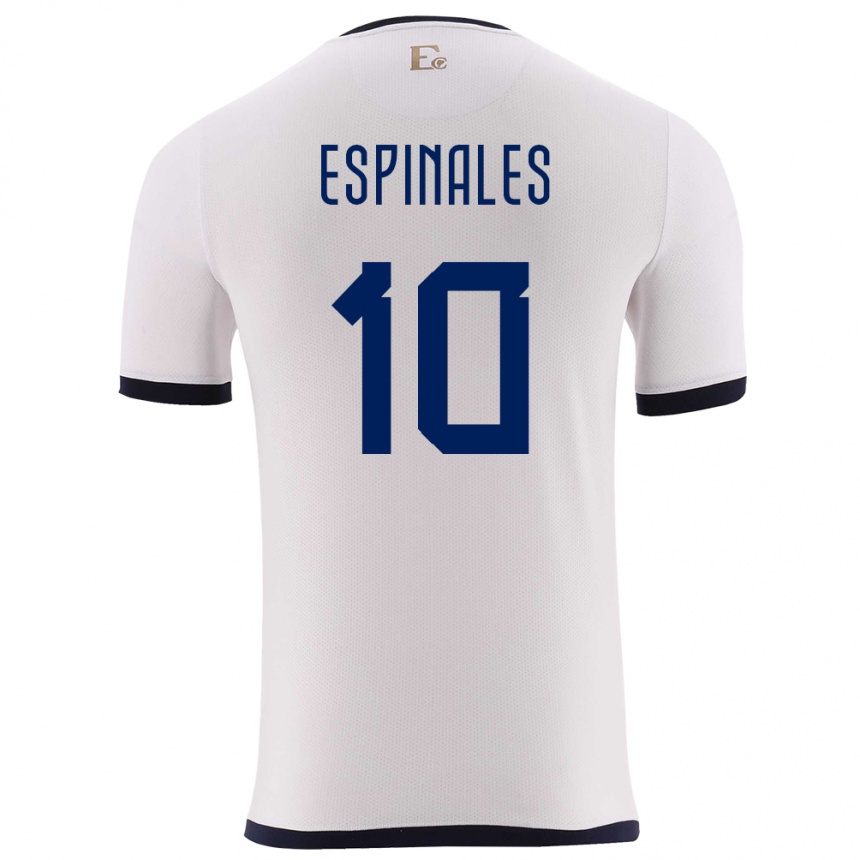 Kids Football Ecuador Joselyn Espinales #10 White Away Jersey 24-26 T-Shirt Nz