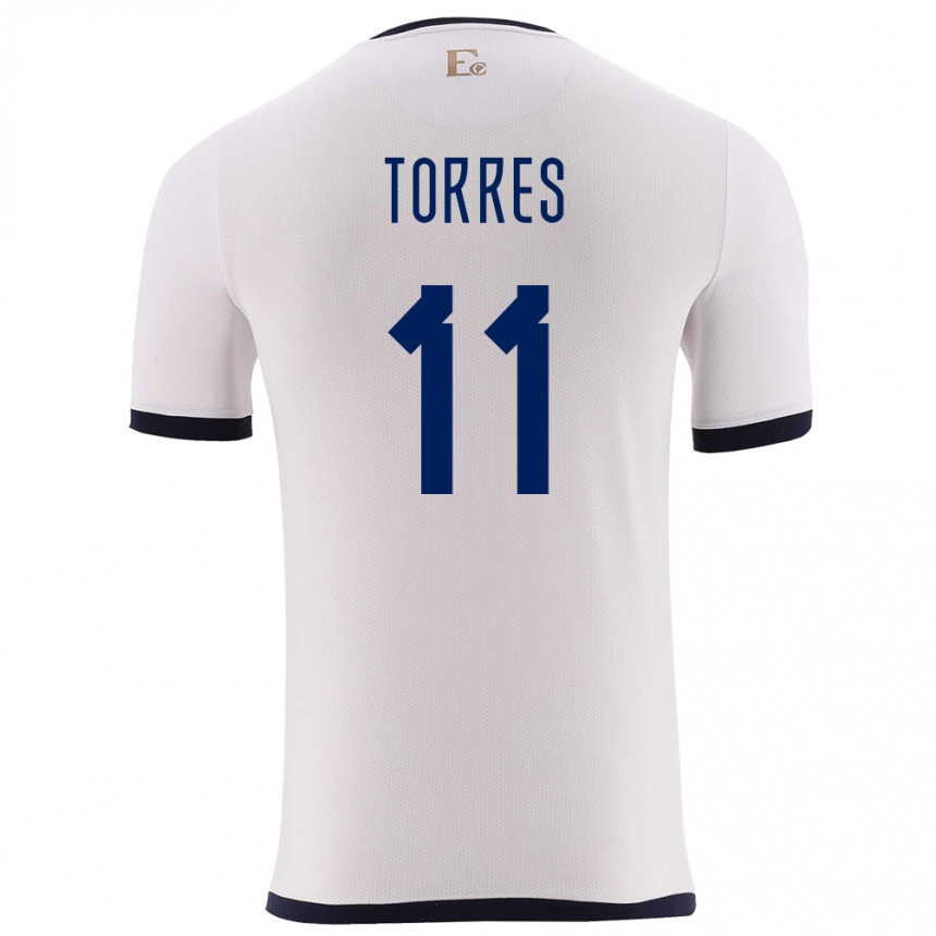 Kids Football Ecuador Ambar Torres #11 White Away Jersey 24-26 T-Shirt Nz