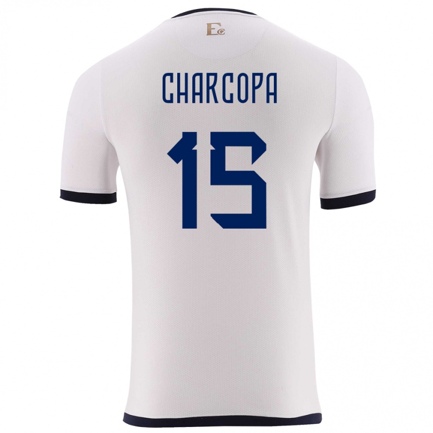 Kids Football Ecuador Nicole Charcopa #15 White Away Jersey 24-26 T-Shirt Nz