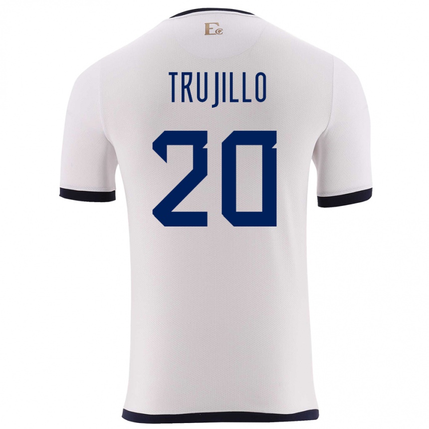 Kids Football Ecuador Isabel Trujillo #20 White Away Jersey 24-26 T-Shirt Nz