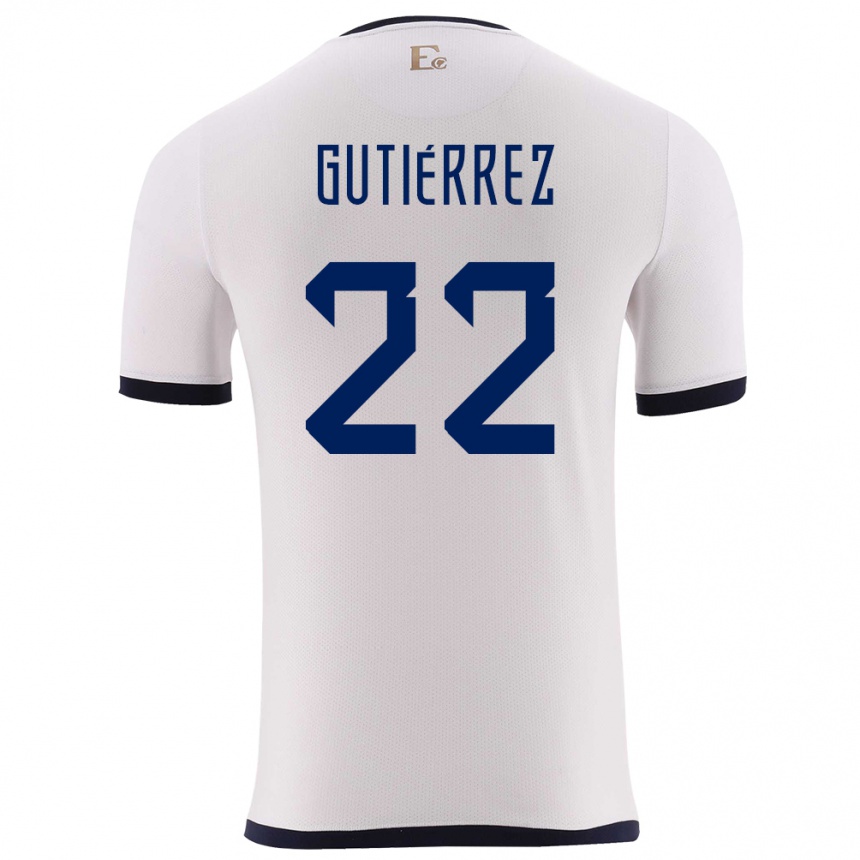 Kids Football Ecuador Melanie Gutierrez #22 White Away Jersey 24-26 T-Shirt Nz