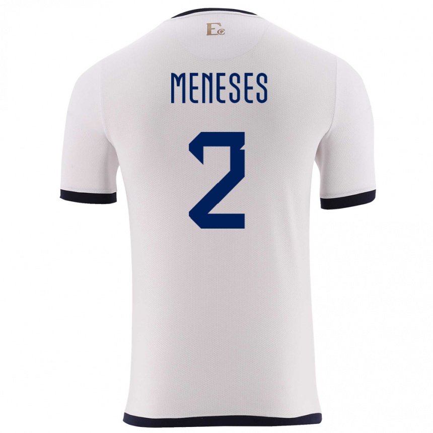 Kids Football Ecuador Randy Meneses #2 White Away Jersey 24-26 T-Shirt Nz