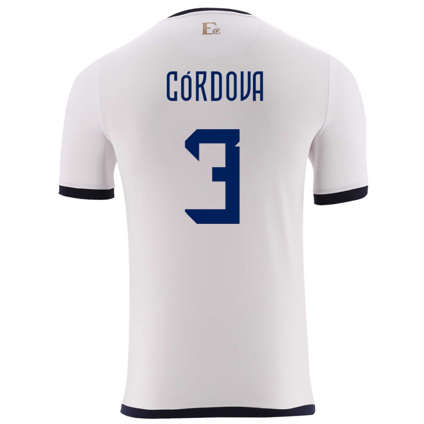 Kids Football Ecuador Luis Cordova #3 White Away Jersey 24-26 T-Shirt Nz