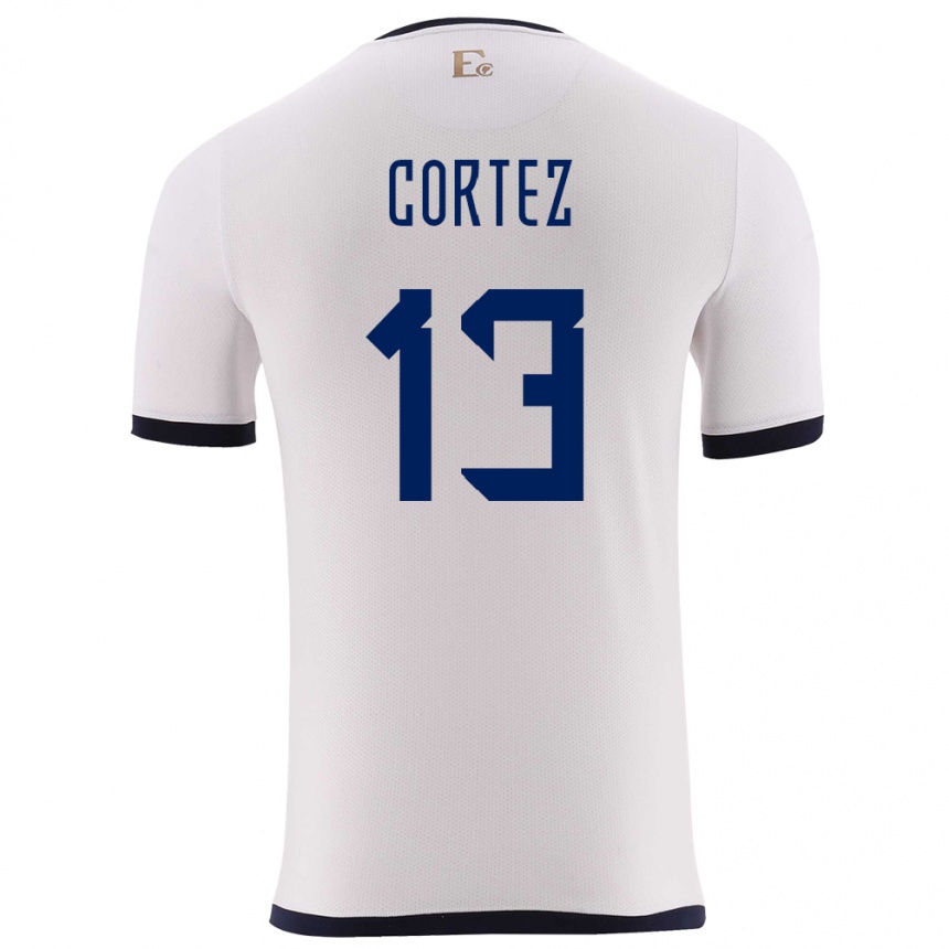 Kids Football Ecuador Steven Cortez #13 White Away Jersey 24-26 T-Shirt Nz