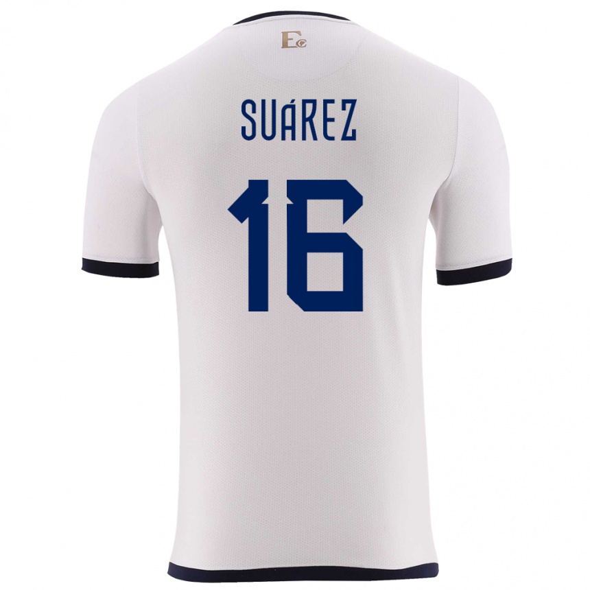 Kids Football Ecuador Ariel Suarez #16 White Away Jersey 24-26 T-Shirt Nz