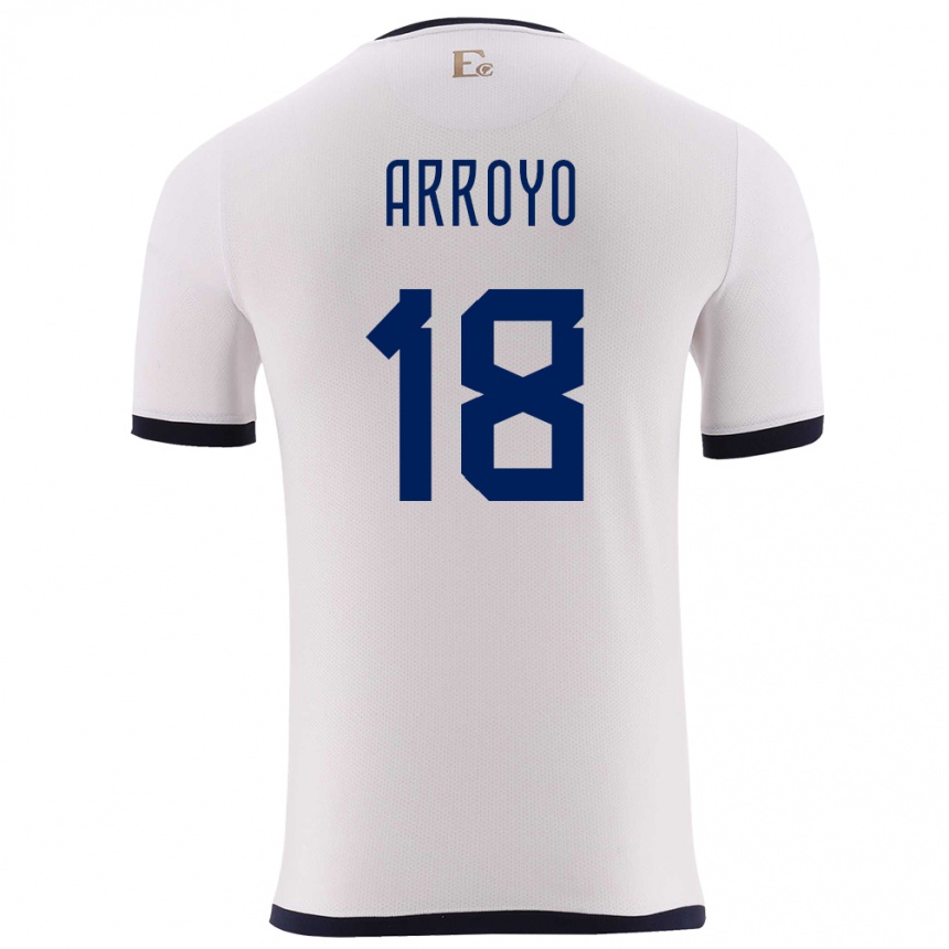 Kids Football Ecuador Jean Arroyo #18 White Away Jersey 24-26 T-Shirt Nz