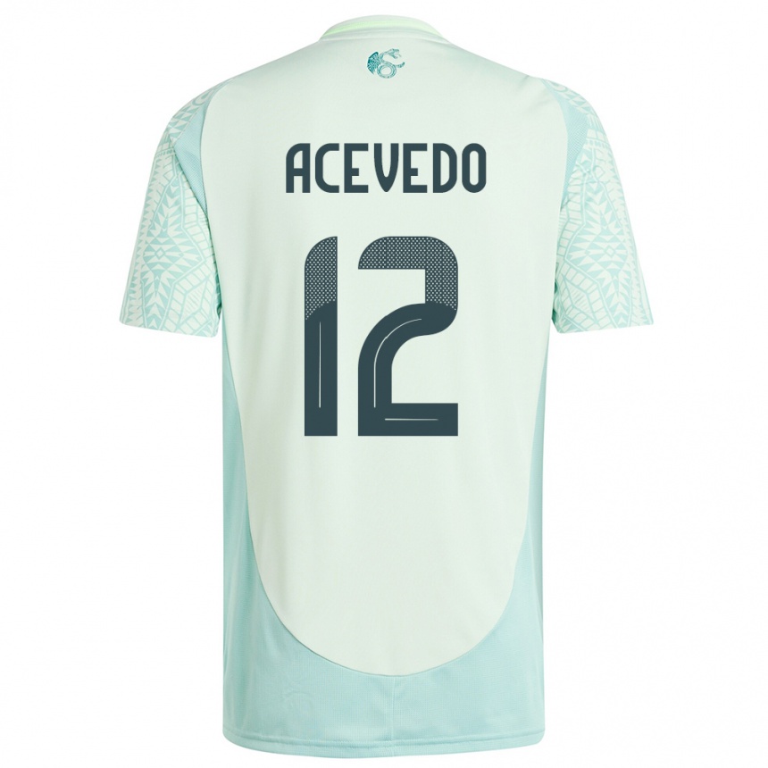 Kids Football Mexico Carlos Acevedo #12 Linen Green Away Jersey 24-26 T-Shirt Nz