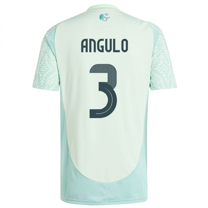 Kids Football Mexico Jesus Angulo #3 Linen Green Away Jersey 24-26 T-Shirt Nz