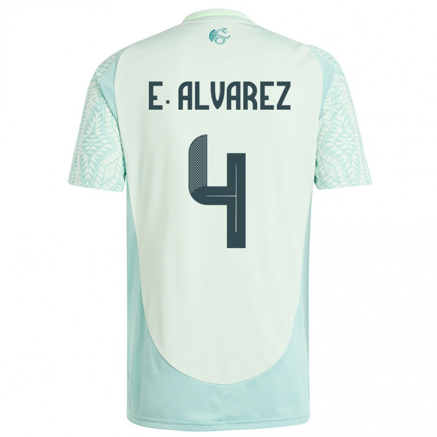 Kids Football Mexico Edson Alvarez #4 Linen Green Away Jersey 24-26 T-Shirt Nz