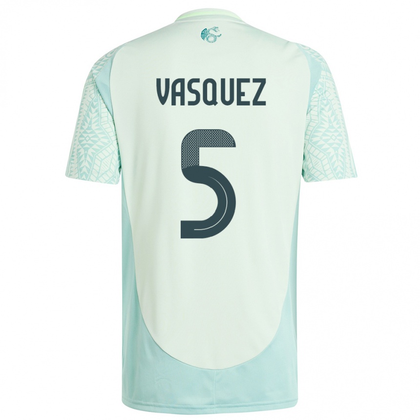 Kids Football Mexico Johan Vasquez #5 Linen Green Away Jersey 24-26 T-Shirt Nz