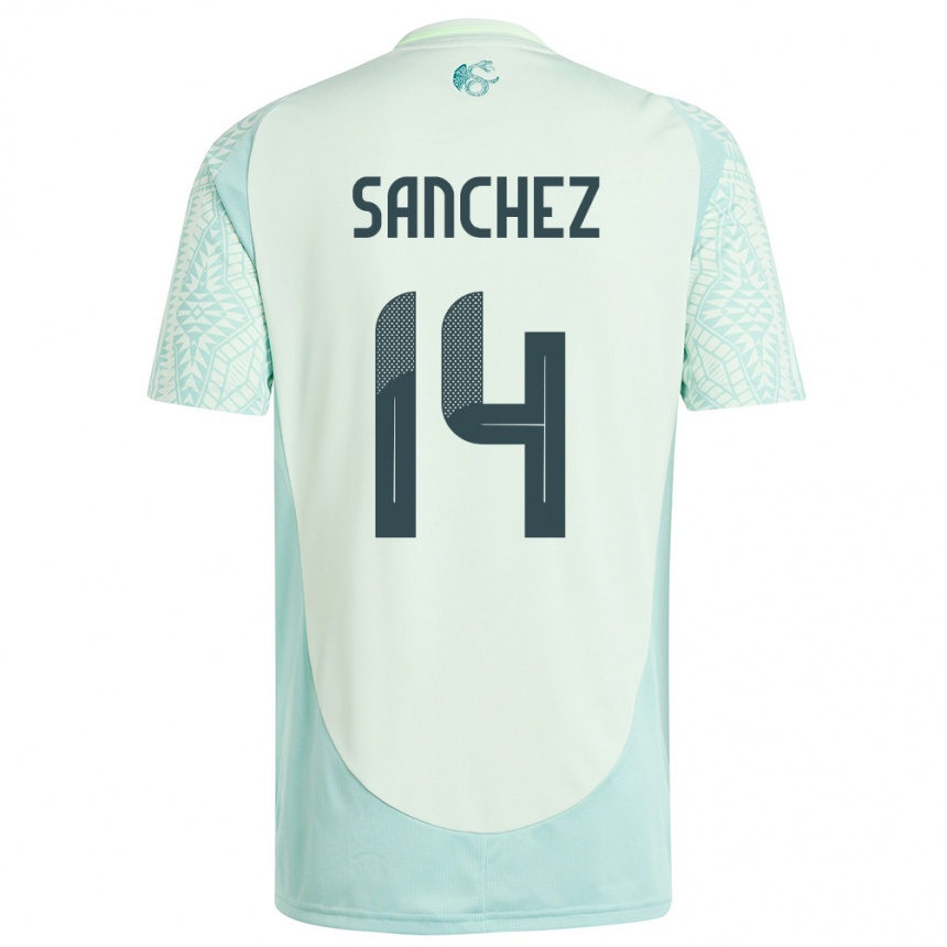 Kids Football Mexico Erick Sanchez #14 Linen Green Away Jersey 24-26 T-Shirt Nz