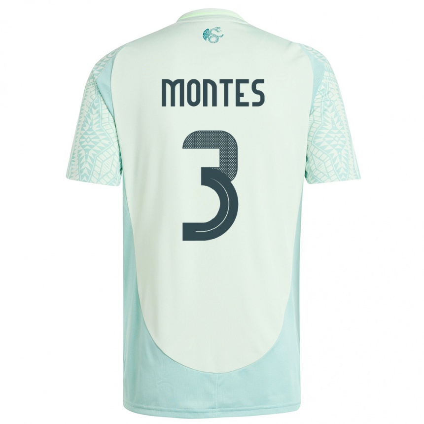 Kids Football Mexico Cesar Montes #3 Linen Green Away Jersey 24-26 T-Shirt Nz