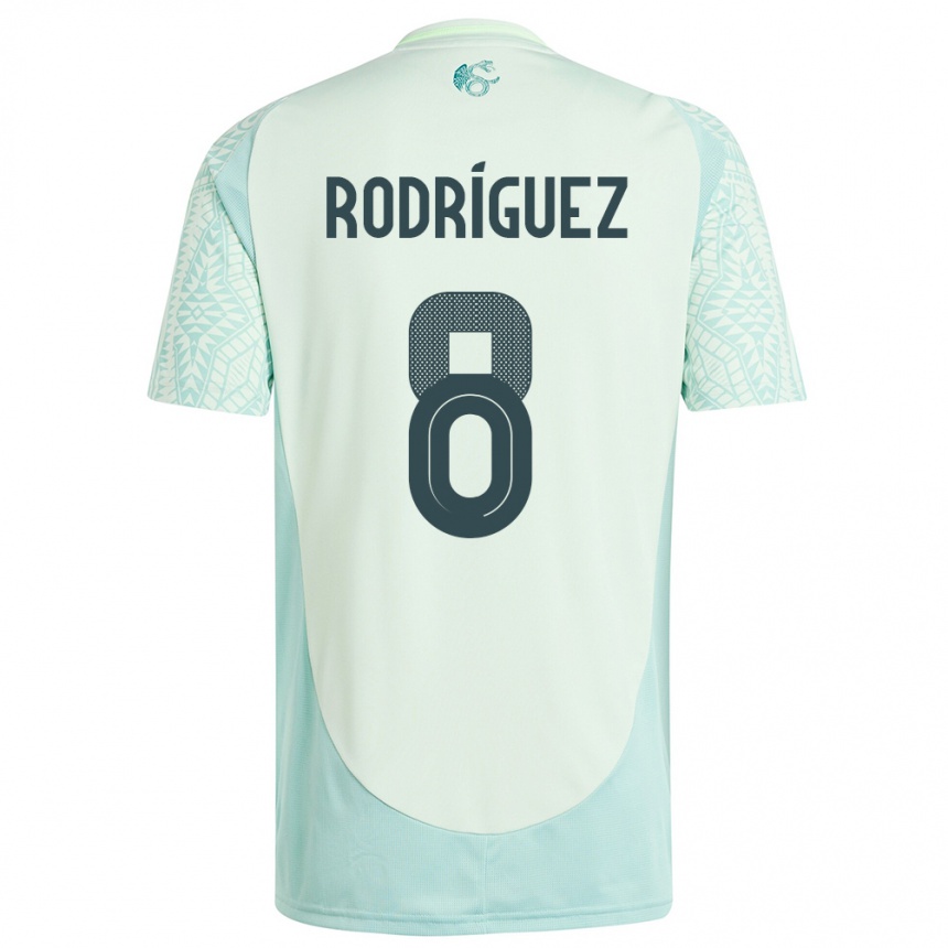 Kids Football Mexico Carlos Rodriguez #8 Linen Green Away Jersey 24-26 T-Shirt Nz