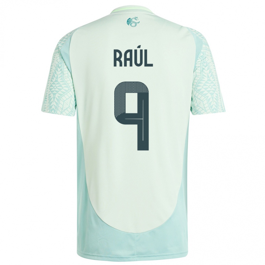 Kids Football Mexico Raul Jimenez #9 Linen Green Away Jersey 24-26 T-Shirt Nz