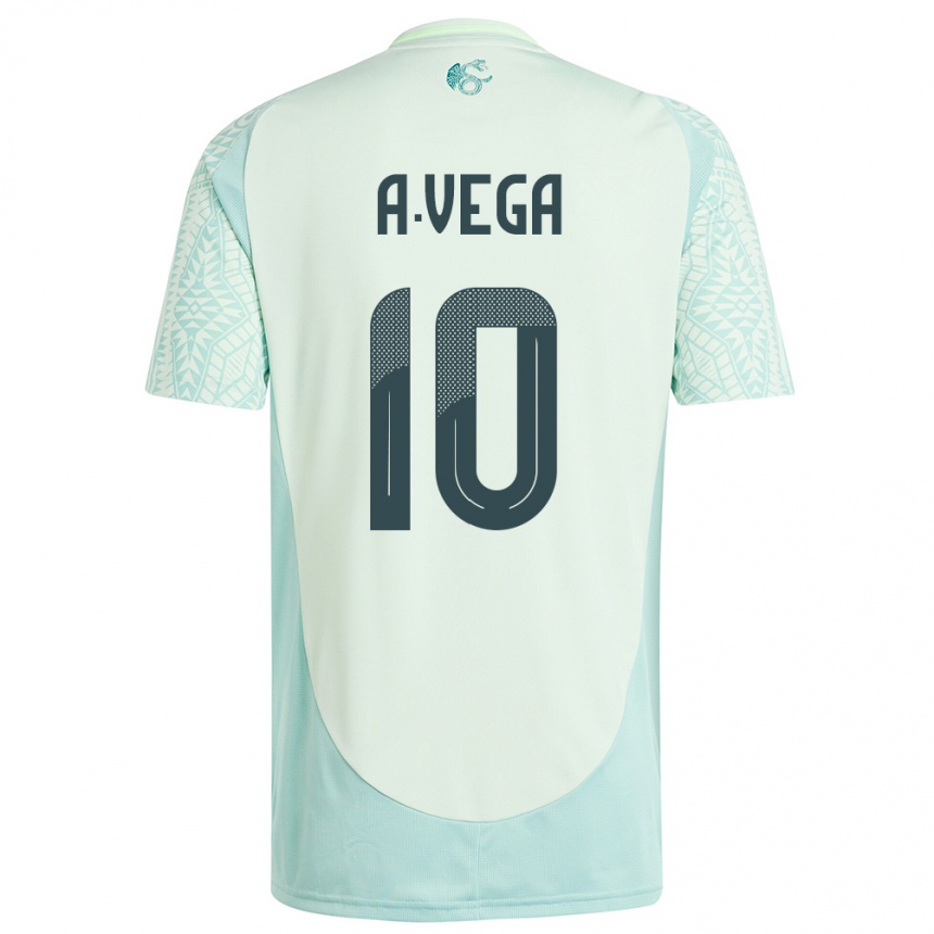 Kids Football Mexico Alexis Vega #10 Linen Green Away Jersey 24-26 T-Shirt Nz