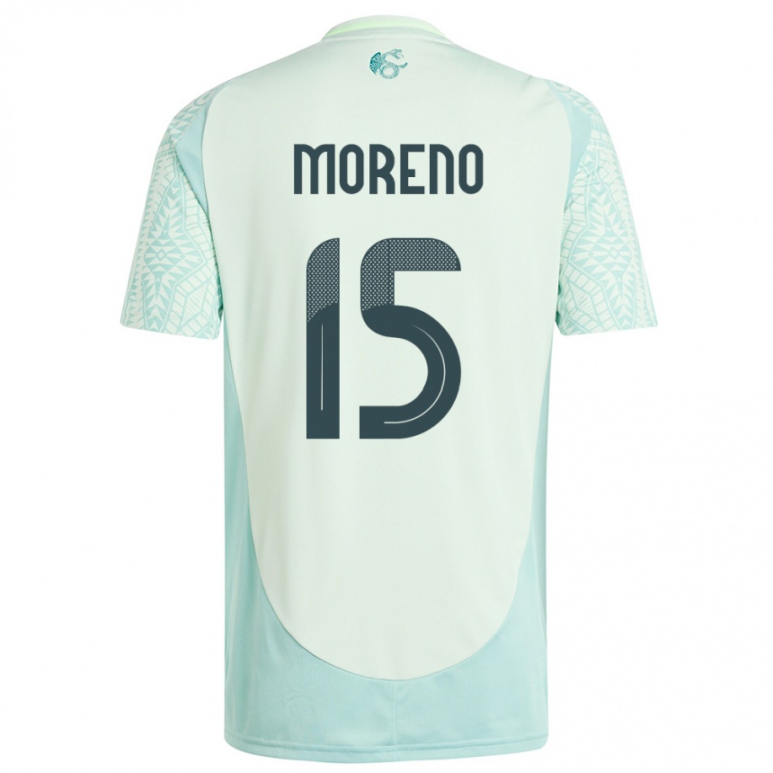 Kids Football Mexico Hector Moreno #15 Linen Green Away Jersey 24-26 T-Shirt Nz