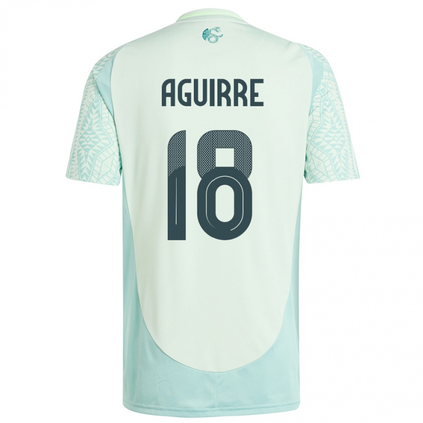 Kids Football Mexico Eduardo Aguirre #18 Linen Green Away Jersey 24-26 T-Shirt Nz