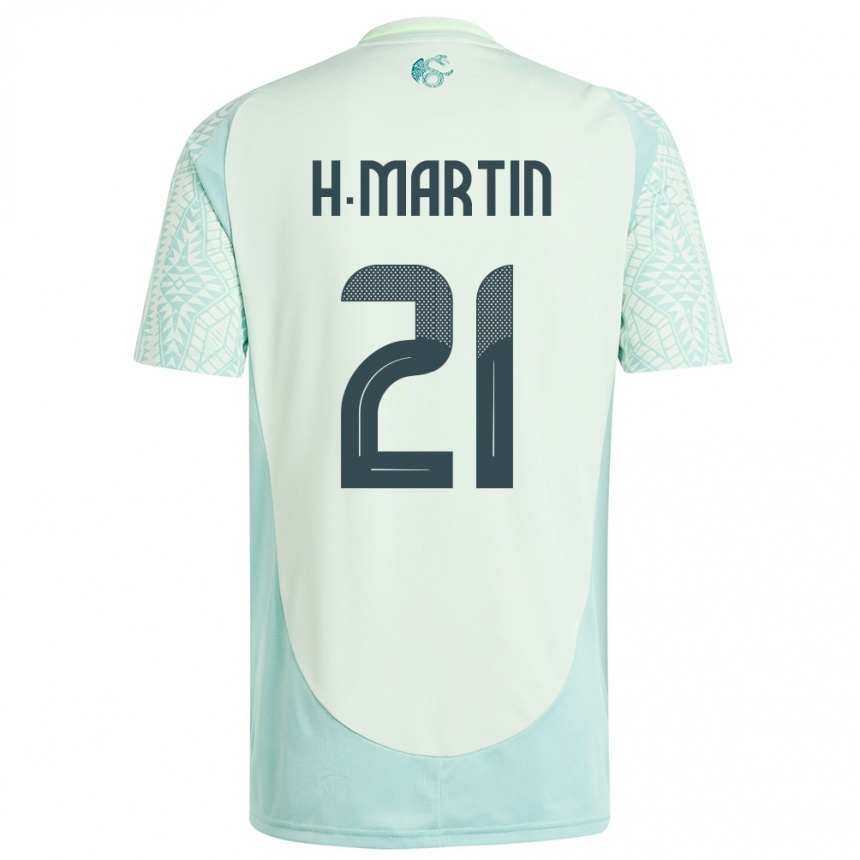 Kids Football Mexico Henry Martin #21 Linen Green Away Jersey 24-26 T-Shirt Nz