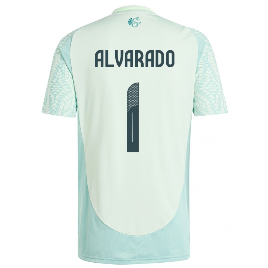 Kids Football Mexico Emily Alvarado #1 Linen Green Away Jersey 24-26 T-Shirt Nz