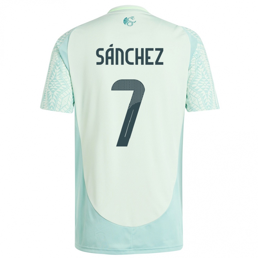 Kids Football Mexico Maria Sanchez #7 Linen Green Away Jersey 24-26 T-Shirt Nz