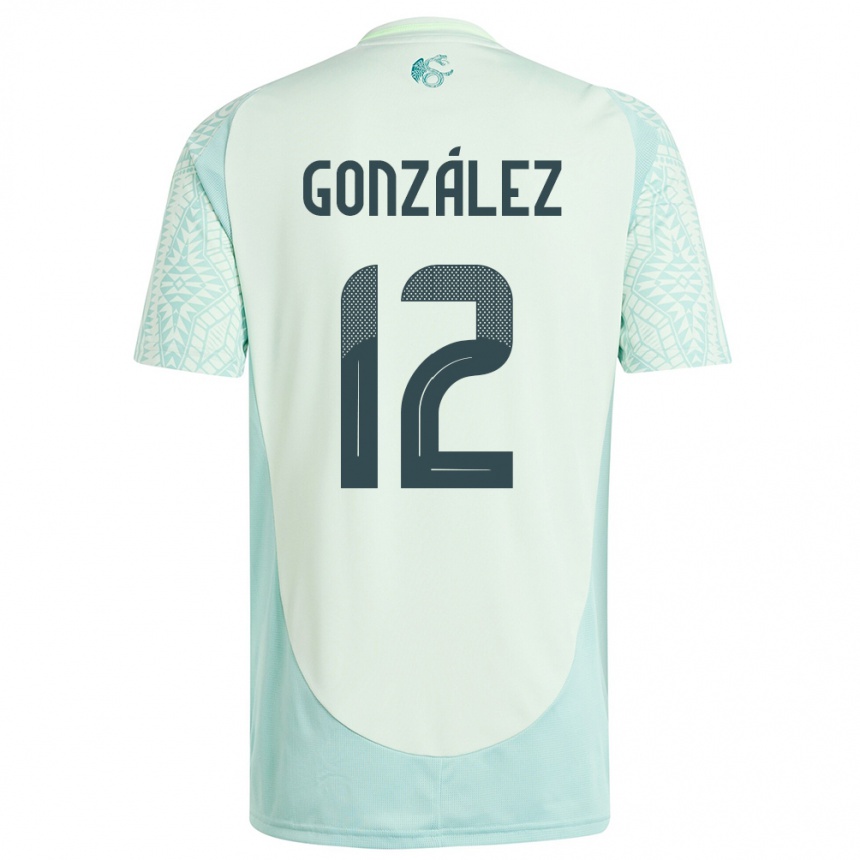 Kids Football Mexico Itzel Gonzalez #12 Linen Green Away Jersey 24-26 T-Shirt Nz