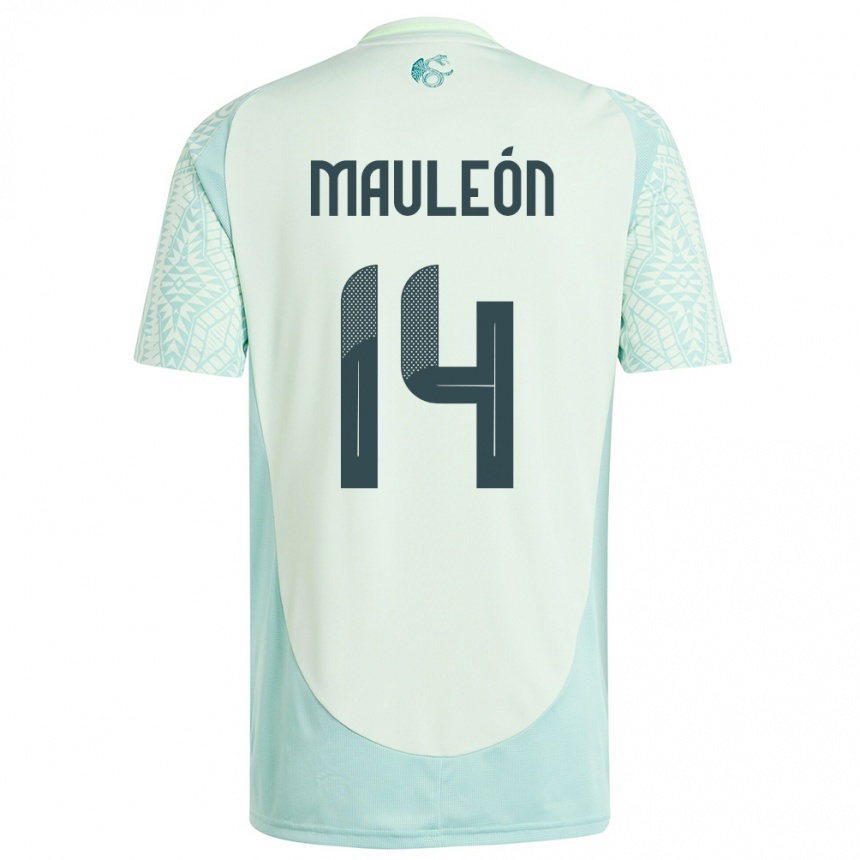 Kids Football Mexico Natalia Mauleon #14 Linen Green Away Jersey 24-26 T-Shirt Nz