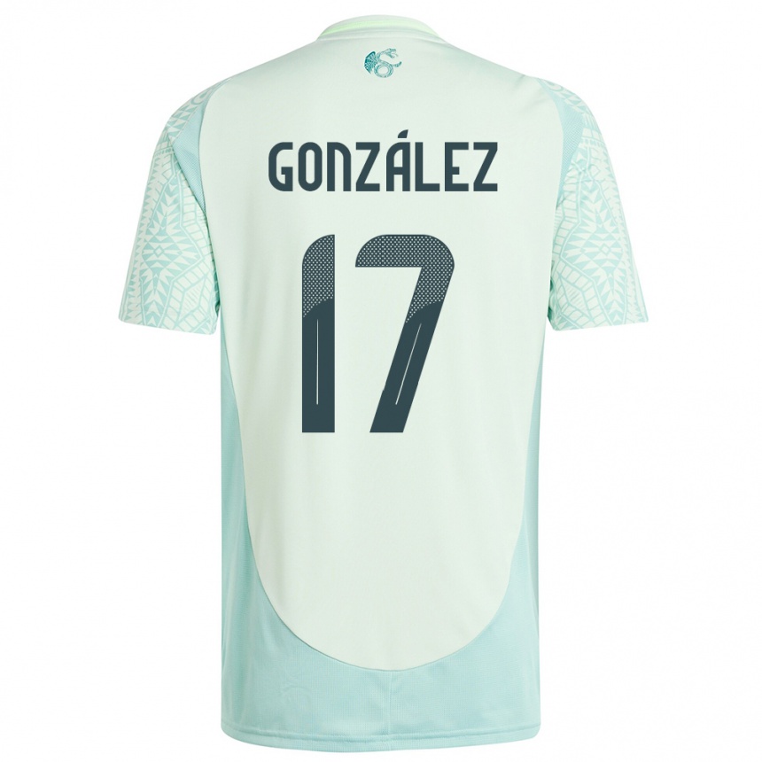 Kids Football Mexico Alison Gonzalez #17 Linen Green Away Jersey 24-26 T-Shirt Nz