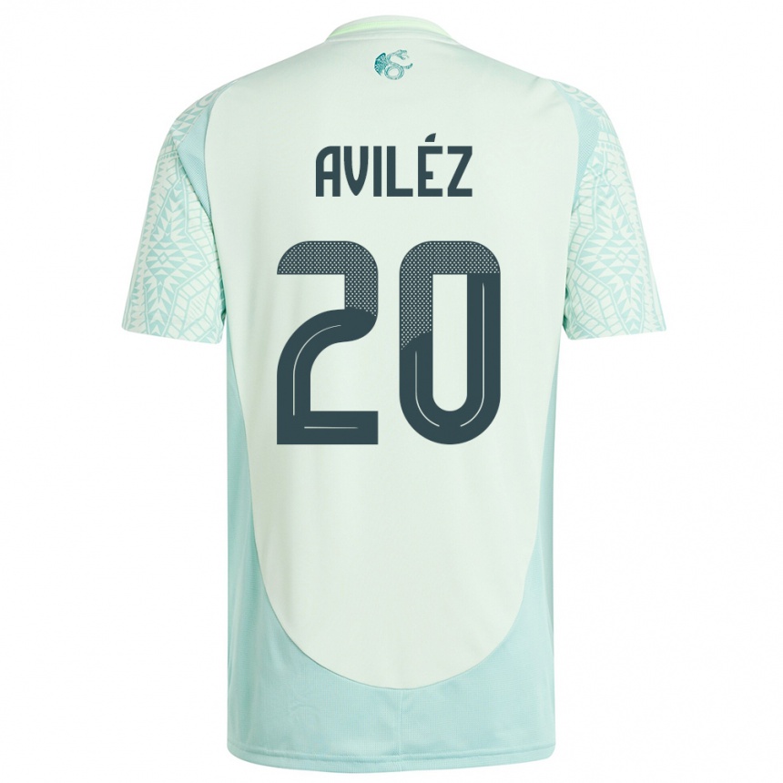 Kids Football Mexico Aylin Avilez #20 Linen Green Away Jersey 24-26 T-Shirt Nz