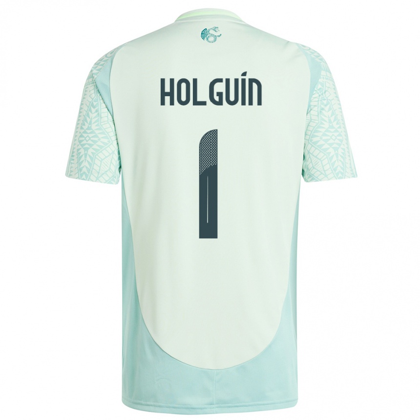 Kids Football Mexico Hector Holguin #1 Linen Green Away Jersey 24-26 T-Shirt Nz