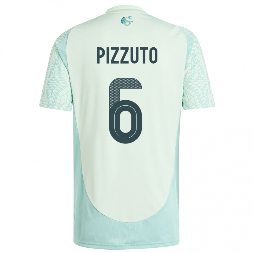 Kids Football Mexico Eugenio Pizzuto #6 Linen Green Away Jersey 24-26 T-Shirt Nz