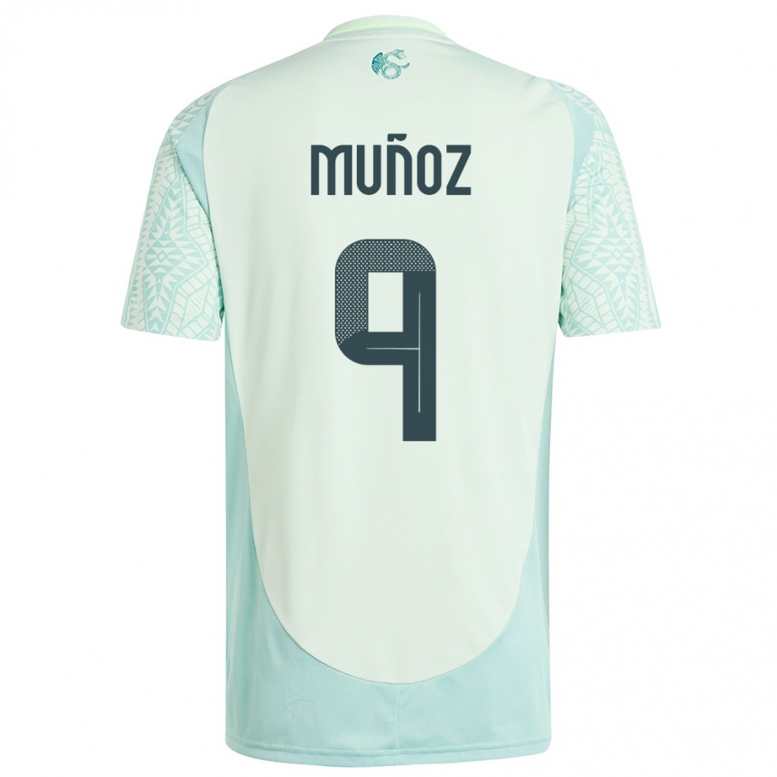 Kids Football Mexico Santiago Munoz #9 Linen Green Away Jersey 24-26 T-Shirt Nz