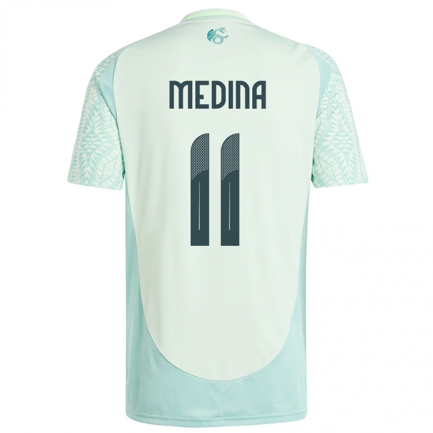 Kids Football Mexico Diego Medina #11 Linen Green Away Jersey 24-26 T-Shirt Nz